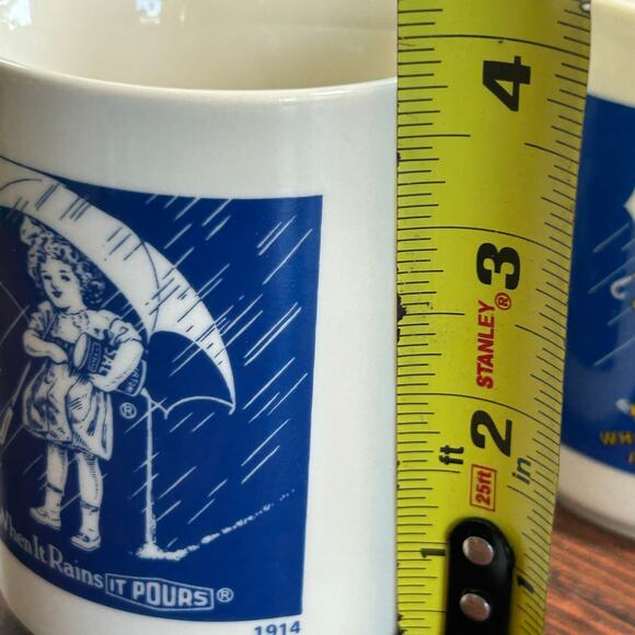 Vintage Morton Salt Mug Set of 4  When It Rains It Pours Advertising Collectible - Picture 12 of 14